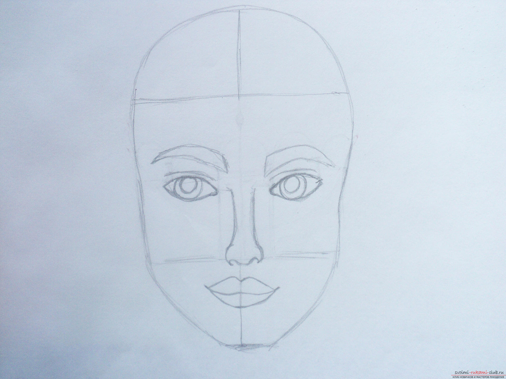 Подробный мастер-класс с фото научит как нарисовать лицо карандашом поэтапно, покажет как нарисовать портрет для начинающих.. Фото №9